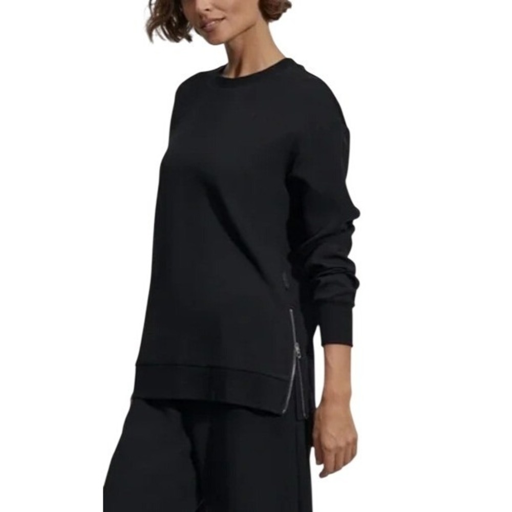 Varley Charter Sweat 2.0 DoubleSoft Black Side Zip‎ Sweatshirt VAR01658 Large